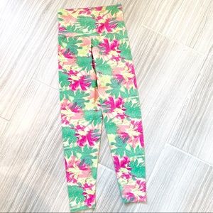 Tropical Palm Print Workout Leggings